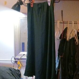 Elegant Green Maxi A-Line Skirt for Work